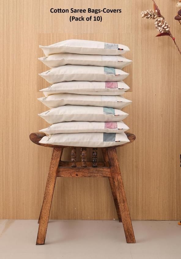 Cotton Saree Bags-Covers (Pack of 10)