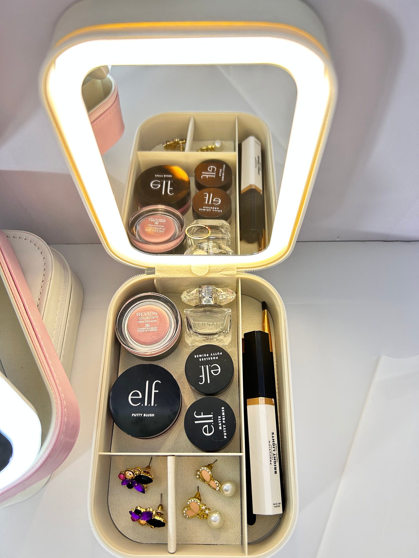 White Jewelry Box with LED Mirror