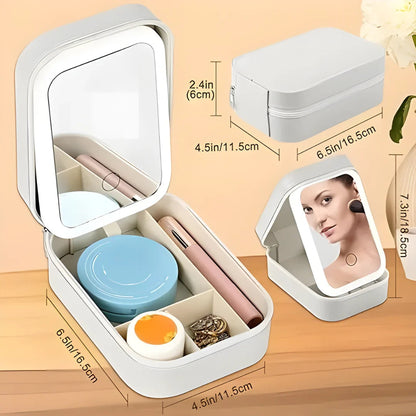 White Jewelry Box with LED Mirror